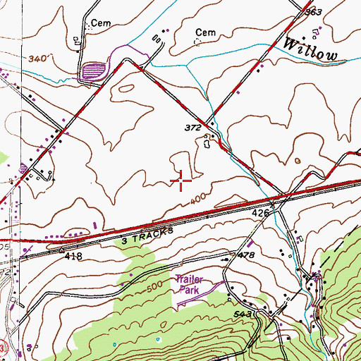 Topographic Map of Melrose Place, PA