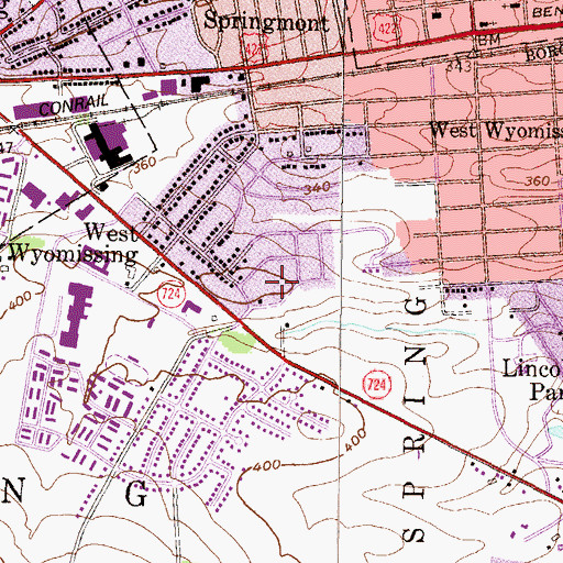 Topographic Map of Midvale Manor Park, PA