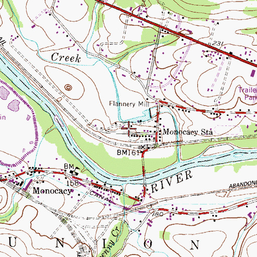 Topographic Map of Monarch Fire Company Station 6, PA