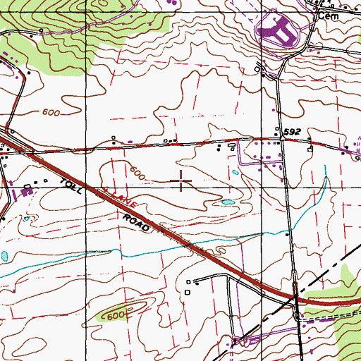 Topographic Map of Morgantown Crossings, PA
