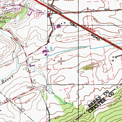 Topographic Map of Morgantown Industrial Park, PA