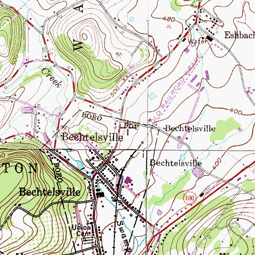 Topographic Map of Morning Star Fellowship, PA