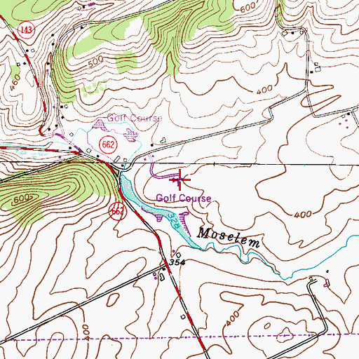 Topographic Map of Moselem Springs Golf Club, PA