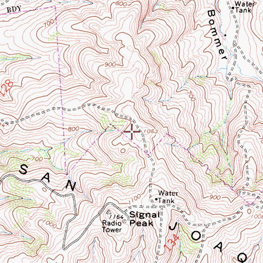 Topographic Map of San Joaquin Hills, CA