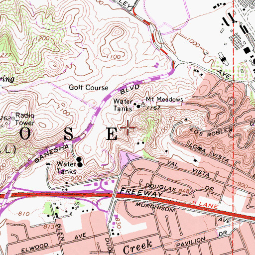 Topographic Map of San Jose, CA