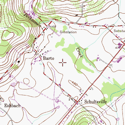 Topographic Map of National Centre for Padre Pio, PA