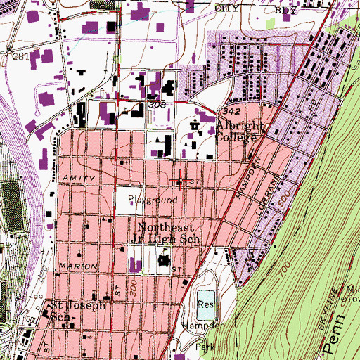 Topographic Map of Nativity Lutheran Church, PA