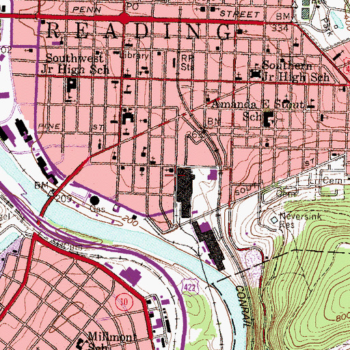 Topographic Map of Nativity of Blessed Virgin Mary Ukrainian Catholic Church, PA