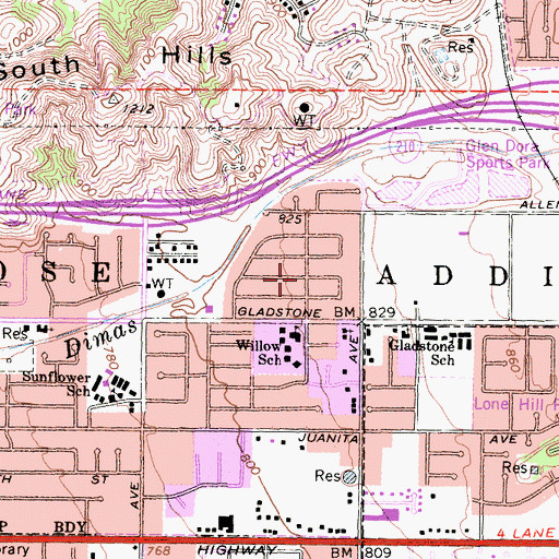 Topographic Map of San Jose Addition, CA