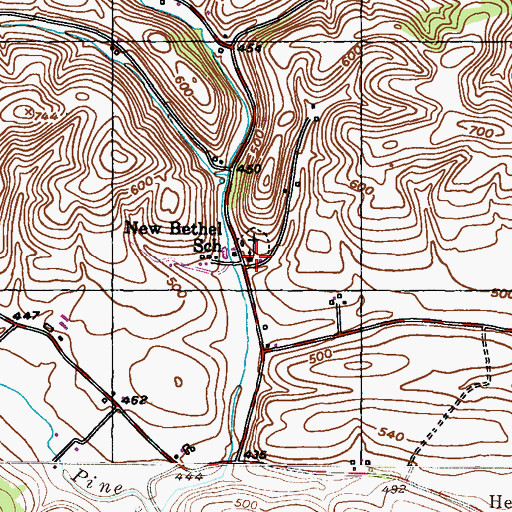 Topographic Map of New Bethel Union Church, PA