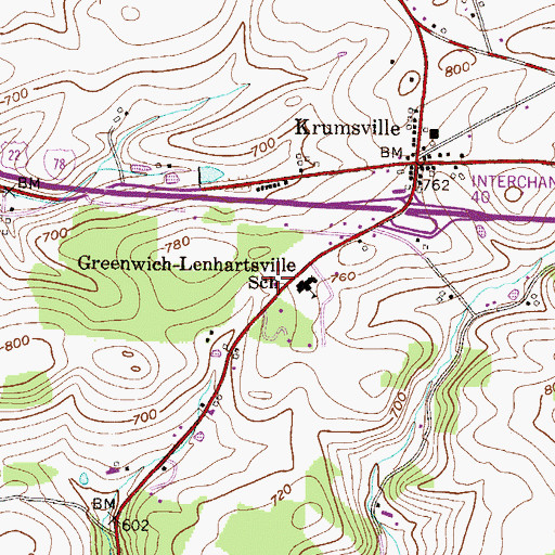 Topographic Map of New Jerusalem Zion United Church of Christ, PA