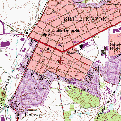Topographic Map of New Life Assembly of God, PA