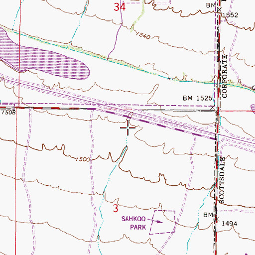 Topographic Map of Heritage North Ranch, AZ