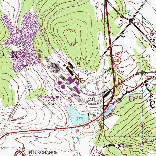 Topographic Map of New Morgan Industrial Park, PA