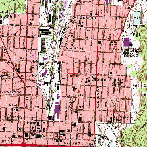 Topographic Map of New Revival Evangelical Mennonite Church, PA