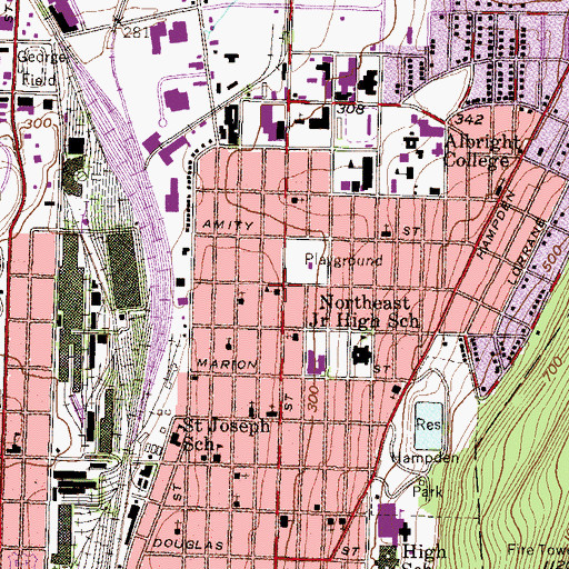 Topographic Map of Northeast Branch Library, PA
