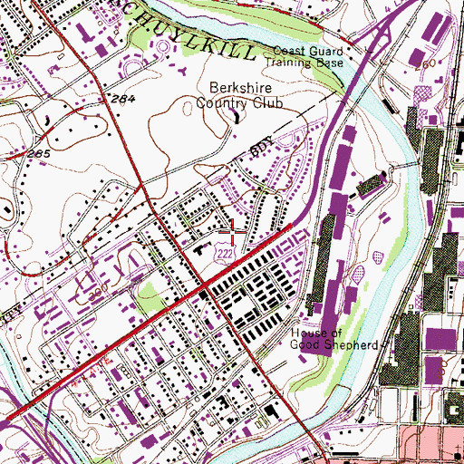 Topographic Map of Glenside Playground, PA