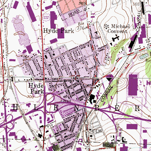 Topographic Map of Goodwill Fire Company Hyde Park Station 10, PA