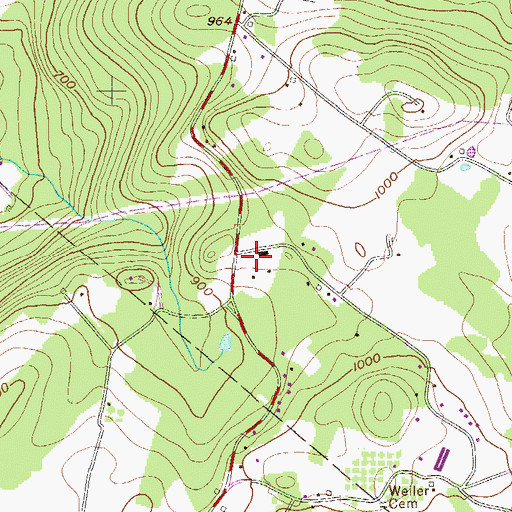 Topographic Map of Gordon Park, PA