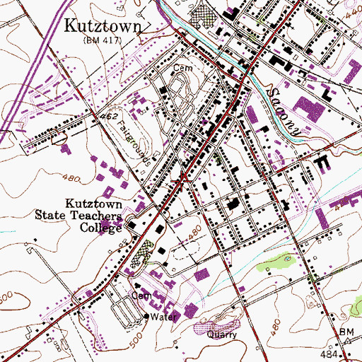 Topographic Map of Grace Evangelical Congregational Church, PA