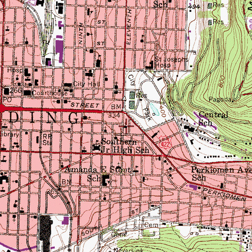 Topographic Map of Grace Lutheran Church, PA