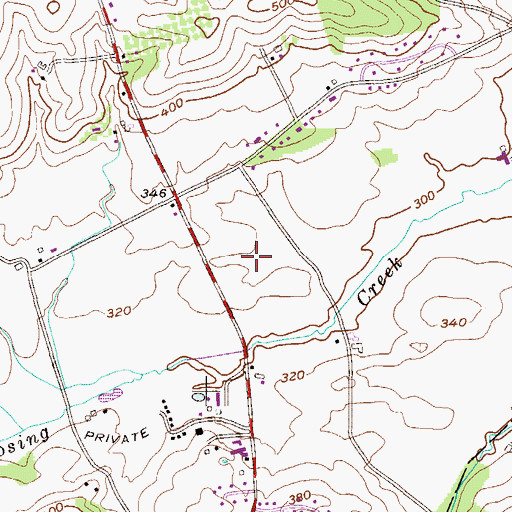 Topographic Map of Green Valley Estates, PA