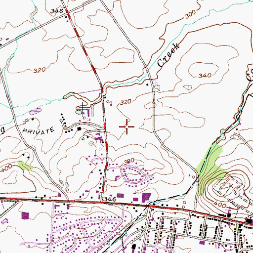 Topographic Map of Green Valley Gardens, PA