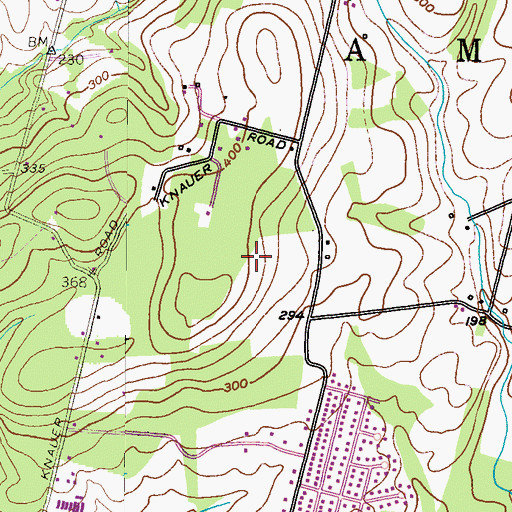 Topographic Map of Greenbriar, PA