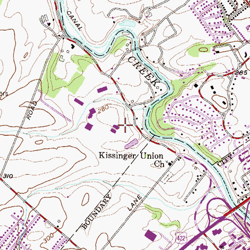 Topographic Map of Greenbrier Hall, PA
