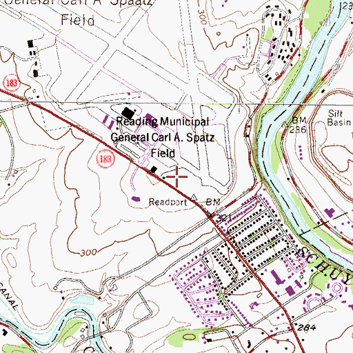 Topographic Map of Greenfields Fire Company 1 Station 55, PA