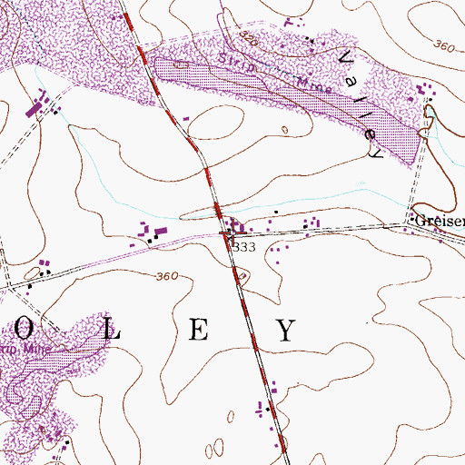 Topographic Map of Griesemersville, PA