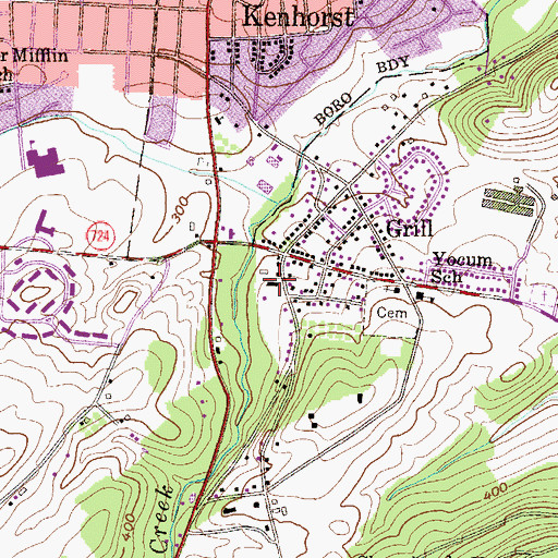 Topographic Map of Cumru Township Fire Department Station 42 - 3, PA