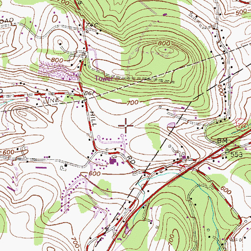 Topographic Map of Grings Hill Estates, PA