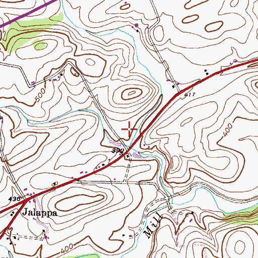 Topographic Map of Hamburg Community Seventh-Day Adventist Church, PA