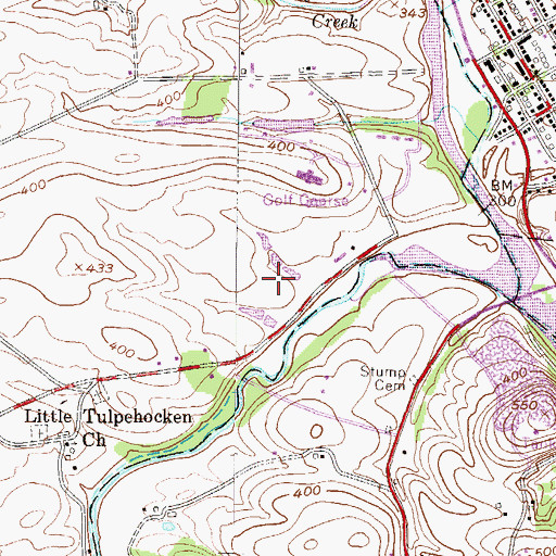 Topographic Map of Heidelberg Country Club, PA