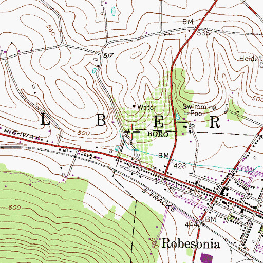 Topographic Map of Heidelberg Township Office, PA