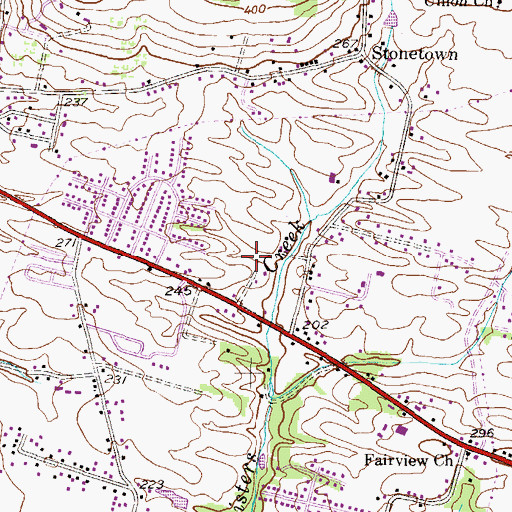 Topographic Map of Heisters Creek, PA