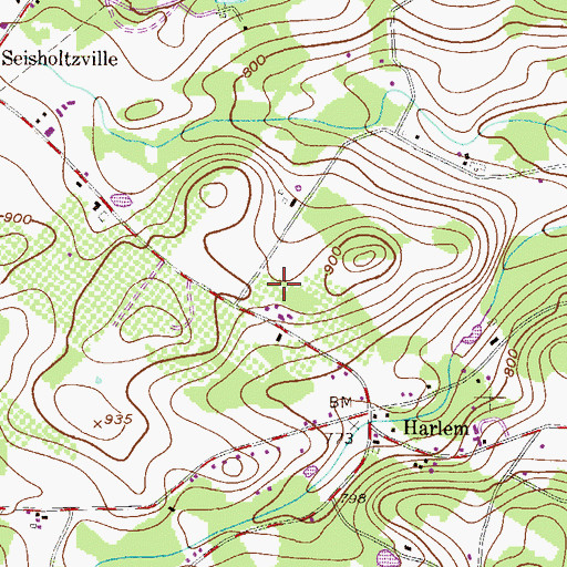 Topographic Map of Hereford Township Park, PA