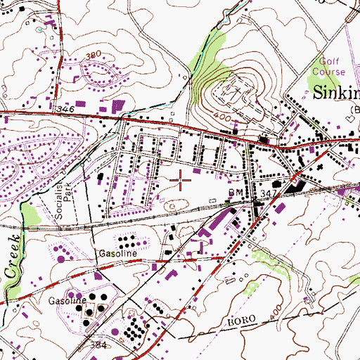 Topographic Map of Heritage Park, PA