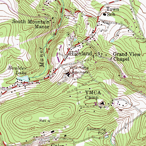 Topographic Map of Heyco House, PA