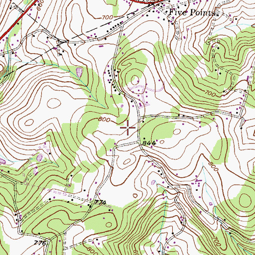 Topographic Map of High Meadow Estates, PA