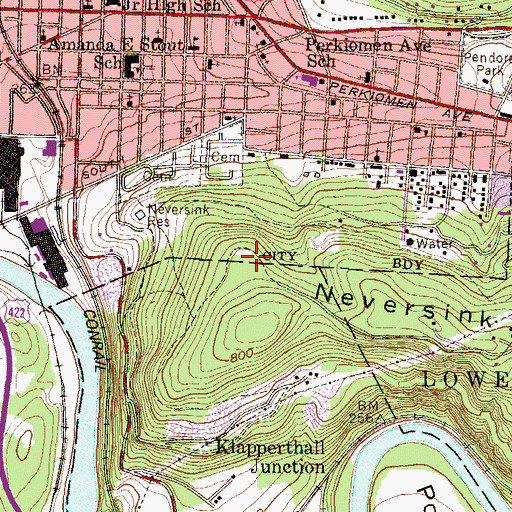 Topographic Map of Highland House (historical), PA
