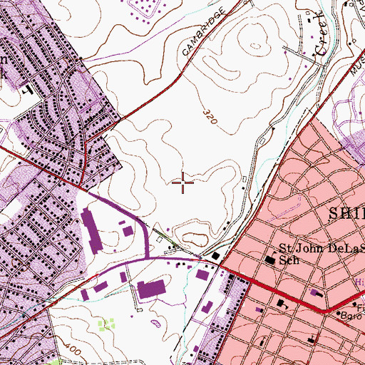 Topographic Map of Highlands at Wyomissing, PA