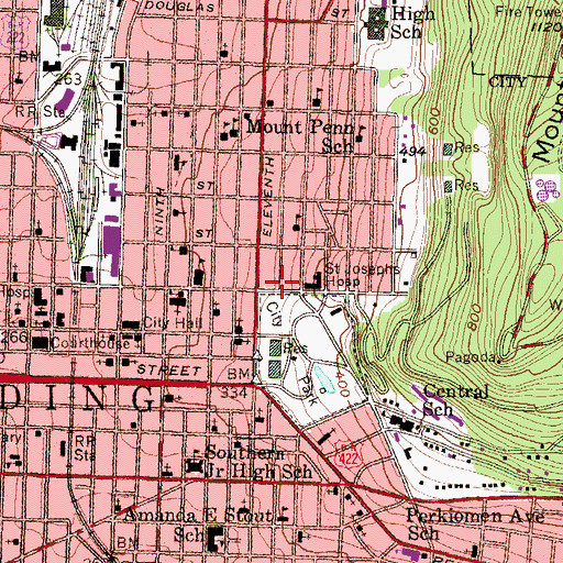 Topographic Map of Hildebrandt Learning Center, PA