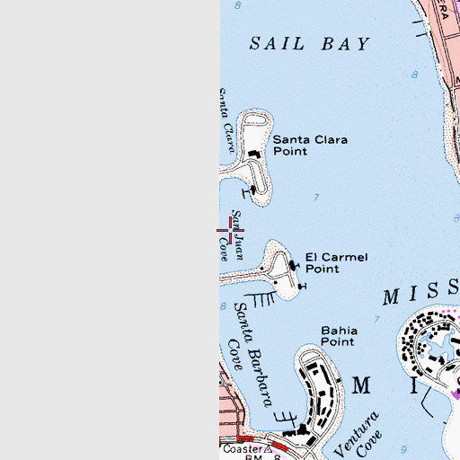 Topographic Map of San Juan Cove, CA