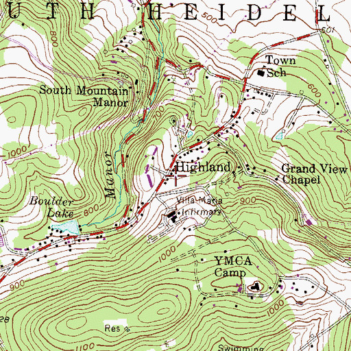 Topographic Map of Holleran House, PA