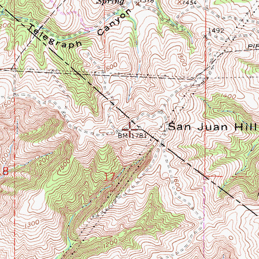 Topographic Map of San Juan Hill, CA
