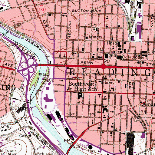 Topographic Map of Holy Rosary Church, PA