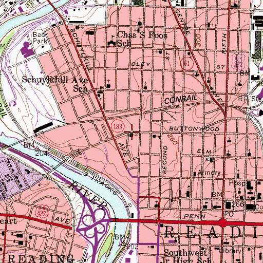 Topographic Map of Holy Trinity Church of God, PA
