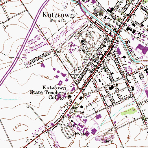 Topographic Map of Honors Building, PA